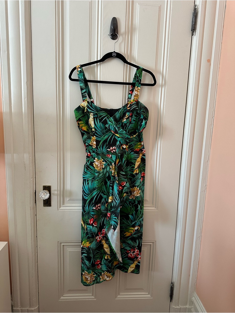 Pinup Couture Tropical Green & Yellow Floral Wiggle Dress with Bolero